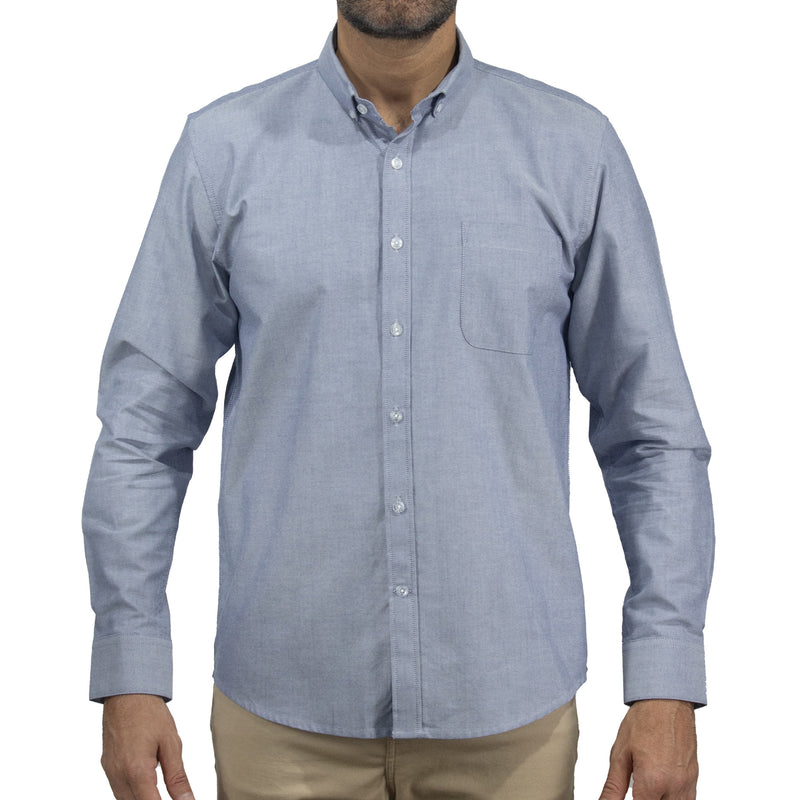 Camisa Gris Lisa con Manga Larga 100% Algodón BASICO2