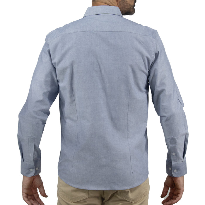 Camisa Gris Lisa con Manga Larga 100% Algodón BASICO2