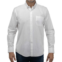 Camisa Blanca Lisa de Manga Larga 100% Algodón BASICO4