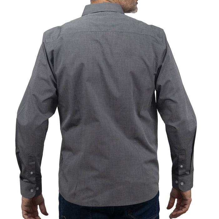 Camisa Lisa Gris con Manga Larga 100% Algodón BASICO6