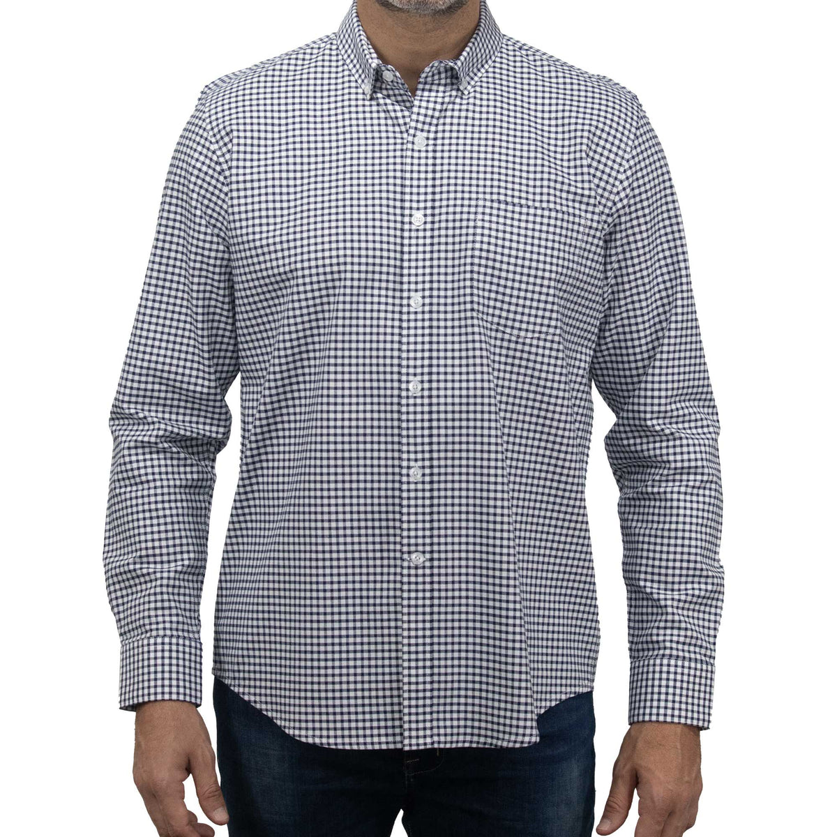 Camisa de Cuadros Azul con Manga Larga 100% Algodón BASICO7