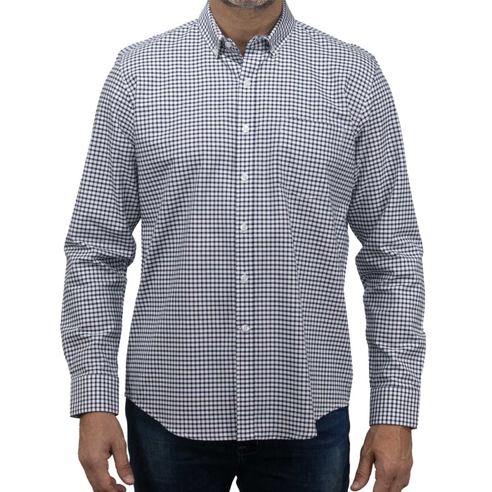 Camisa de Cuadros Azul con Manga Larga 100% Algodón BASICO7