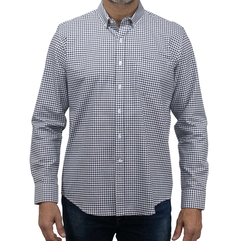 Camisa de Cuadros Azul con Manga Larga 100% Algodón BASICO7