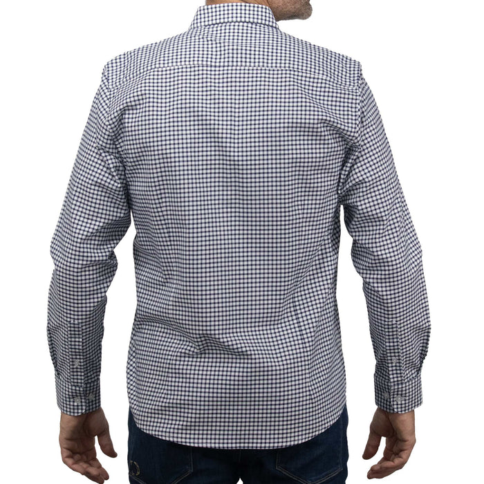 Camisa de Cuadros Azul con Manga Larga 100% Algodón BASICO7