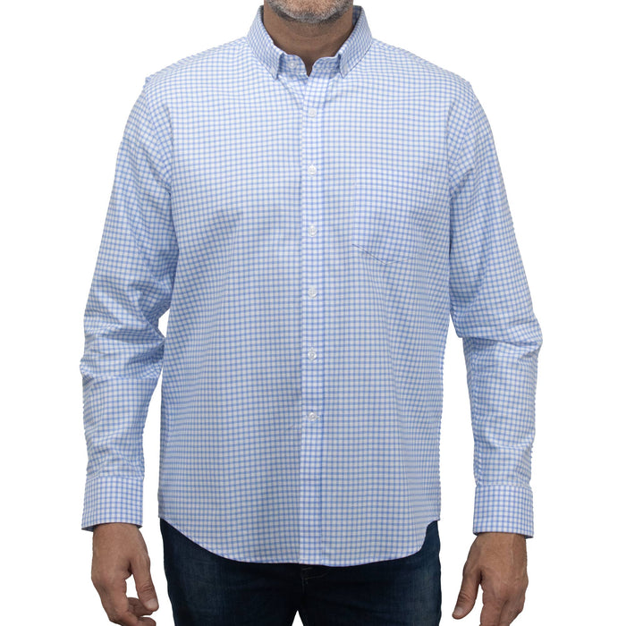 Camisa de Manga Larga Cuadros Azul 100% Algodón BASICO8