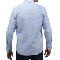 Camisa de Manga Larga Cuadros Azul 100% Algodón BASICO8