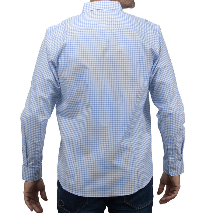 Camisa de Manga Larga Cuadros Azul 100% Algodón BASICO8