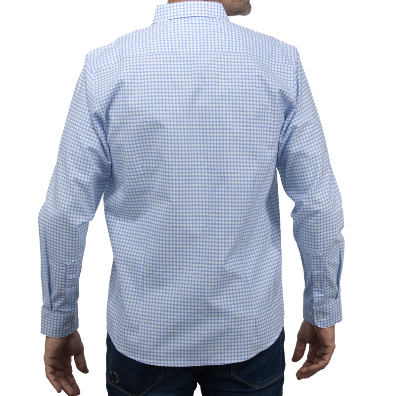 Camisa de Manga Larga Cuadros Azul 100% Algodón BASICO8