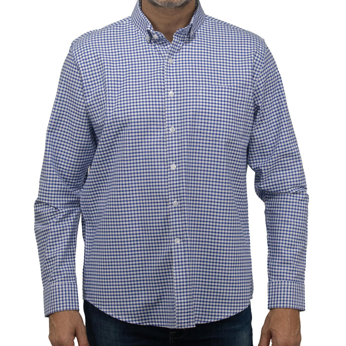 Camisa de Manga Larga Cuadros Azul 100% Algodón BASICO9