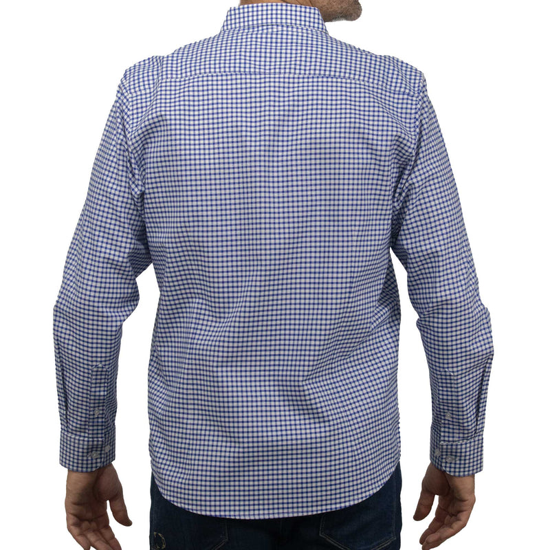 Camisa de Manga Larga Cuadros Azul 100% Algodón BASICO9