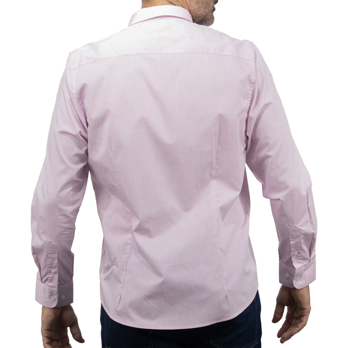 Camisa Lisa Rosa con Manga Larga 100% Algodón 2505067
