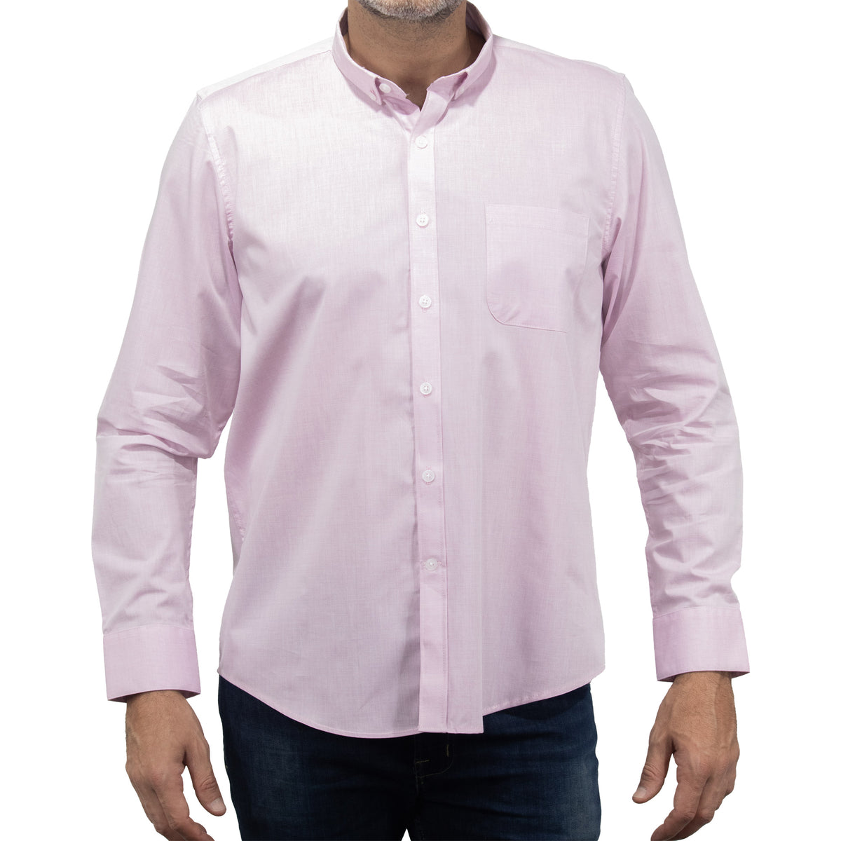 Camisa Lisa Rosa con Manga Larga 100% Algodón 2505067
