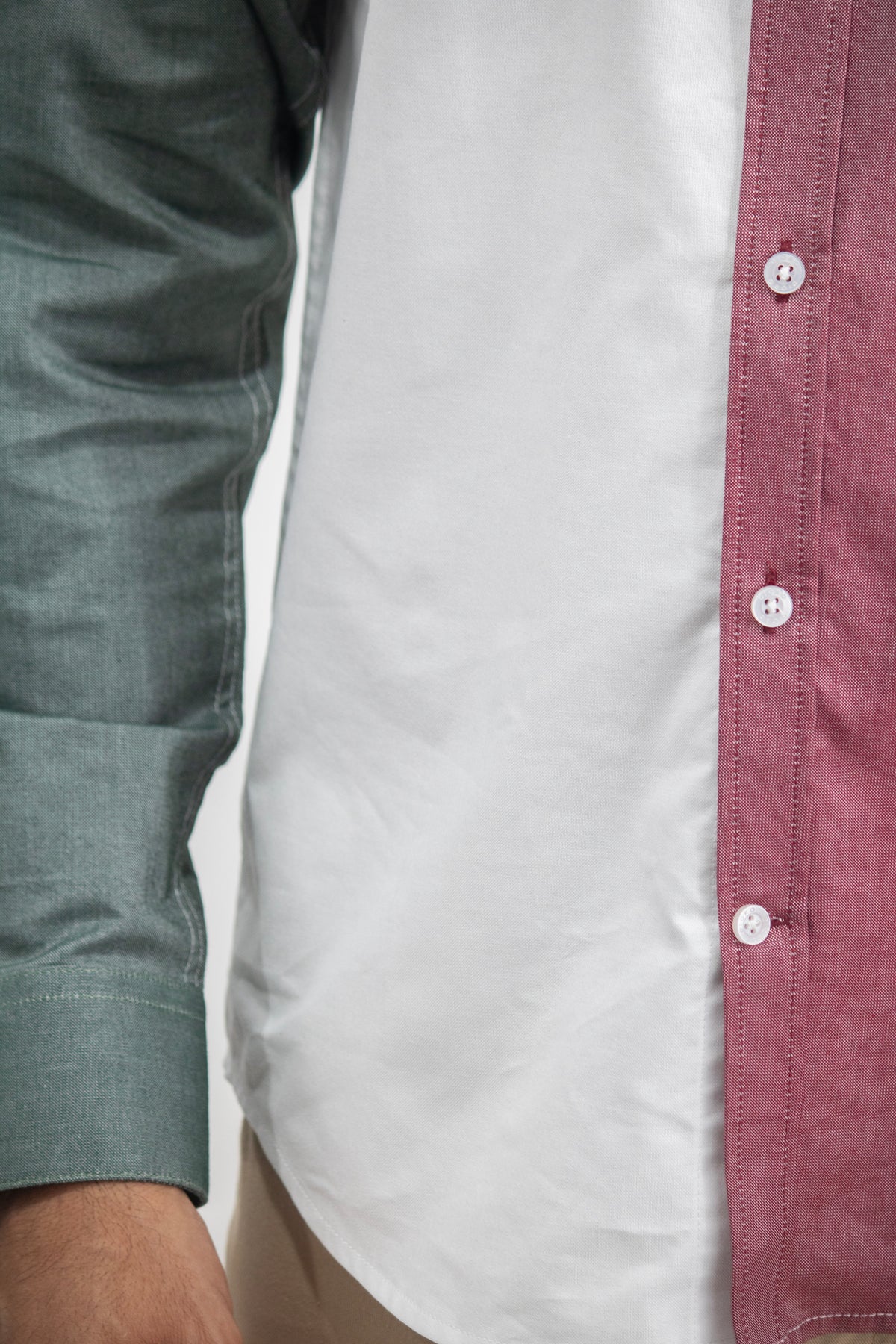 Camisa Mundialista Verde, Blanco y Rojo Manga Larga 100% Algodón 2600001