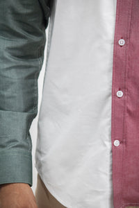 Camisa Mundialista Verde, Blanco y Rojo Manga Larga 100% Algodón 2600001