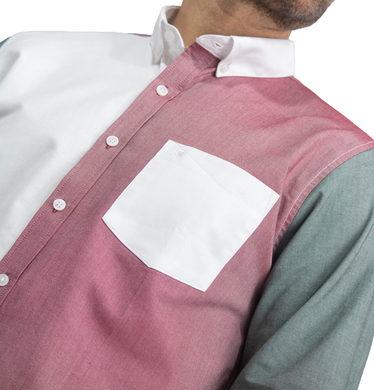 Camisa Mundialista Verde, Blanco y Rojo Manga Larga 100% Algodón 2600001