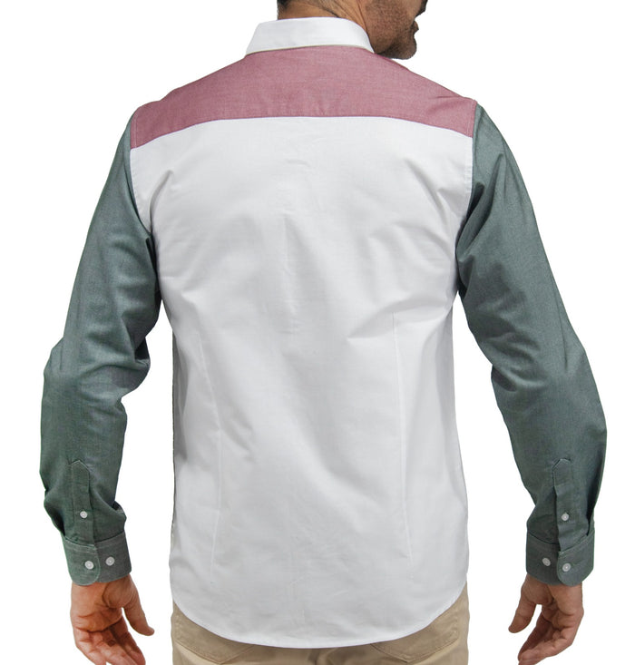 Camisa Mundialista Verde, Blanco y Rojo Manga Larga 100% Algodón 2600001