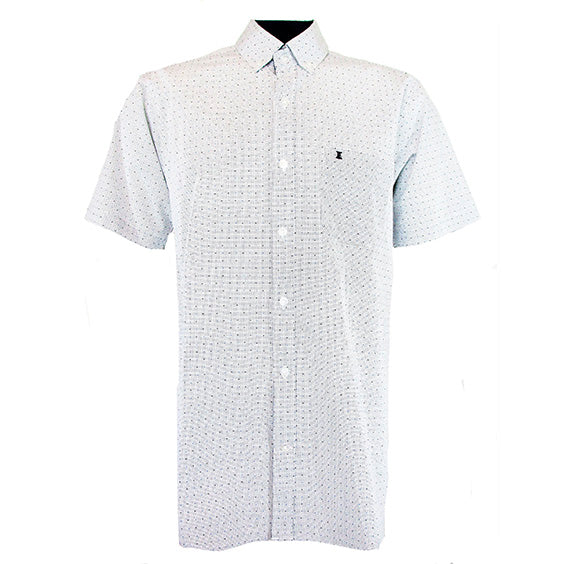 CAMISA MANGA CORTA ESTAMPADO AZUL 100% ALGODON REF 1903045 - dioromx