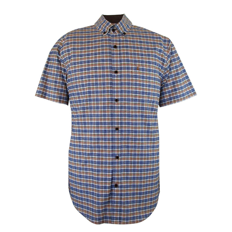 CAMISA MANGA CORTA CUADROS AZULES 100% ALGODON REF 1905111 - dioromx