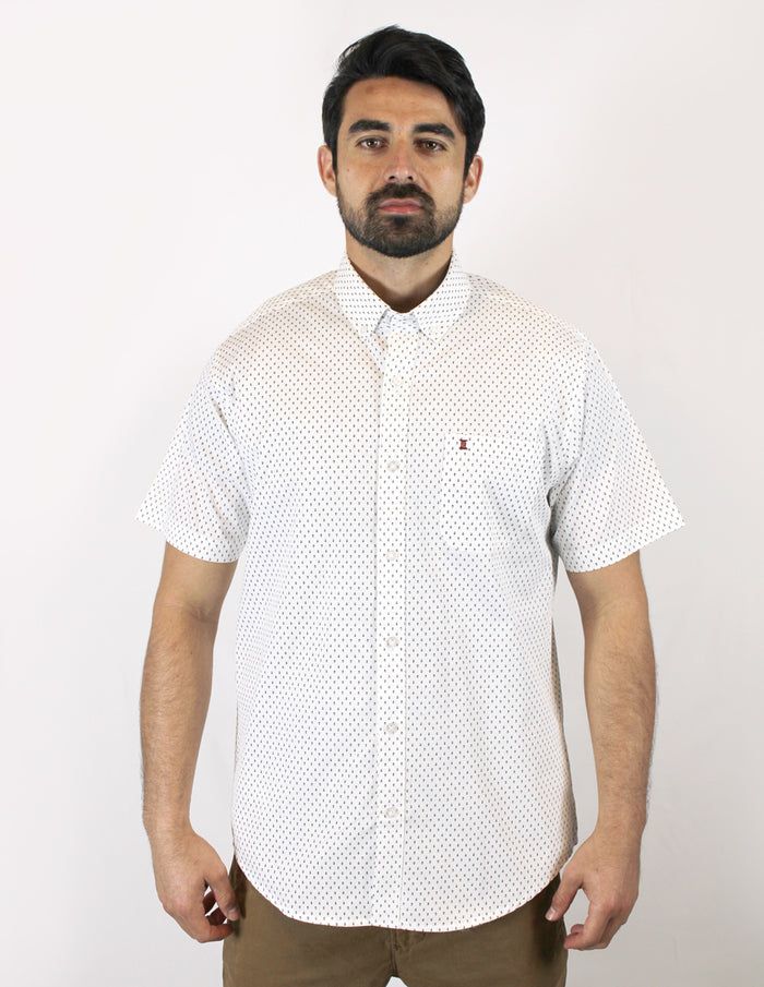 CAMISA MANGA CORTA BLANCO ESTAMPADA 100% ALGODON REF 1906134 - dioromx