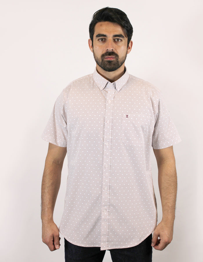 CAMISA MANGA CORTA BLANCA ESTAMPADO 100% ALGODON REF 1907161 - dioromx