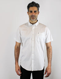 CAMISA MANGA CORTA BLANCA ESTAMPADA 100% ALGODON REF 1908189 - dioromx