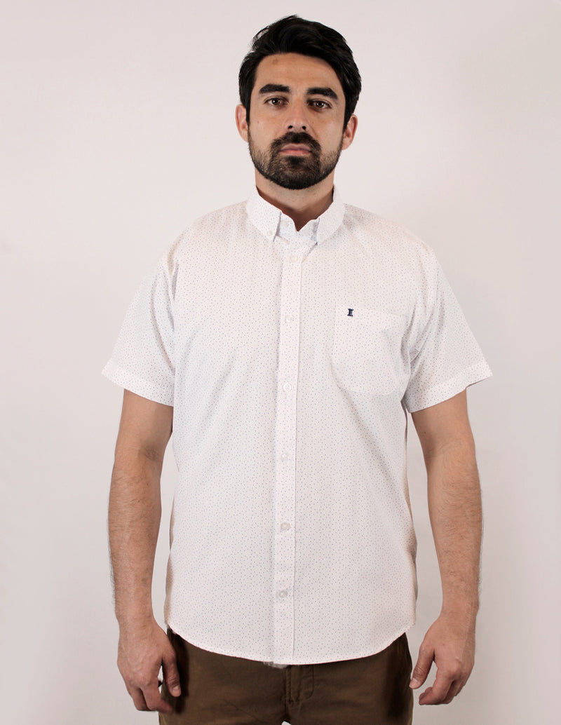 CAMISA MANGA CORTA ESTAMPADO BLANCO POLIESTER/ALGODON TALLA REGULAR REF 2001018 - dioromx