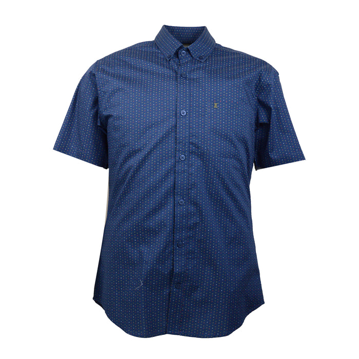 CAMISA MANGA CORTA ESTAMPADO AZUL 100% ALGODÓN  REF 2012270 X