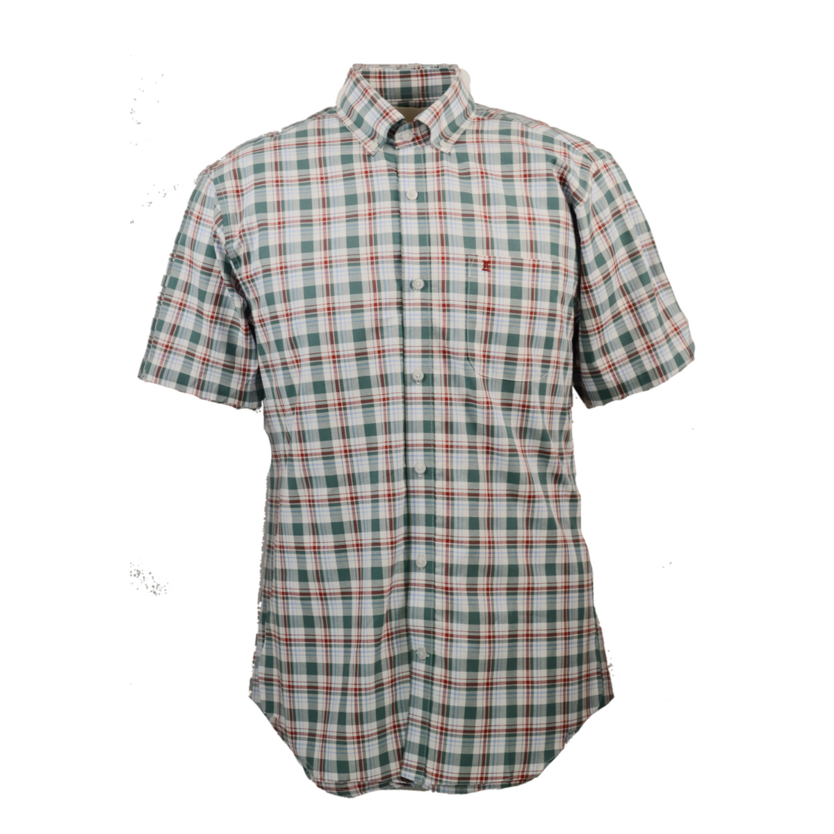 CAMISA MANGA CORTA CUADRO VERDE 100% ALGODÓN  REF 20161113