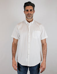 CAMISA MANGA CORTA ESTAMPADO BLANCO 100% ALGODÓN REF 2104064