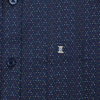 CAMISA MANGA CORTA ESTAMPADO AZUL 100% ALGODÓN REF 2105119