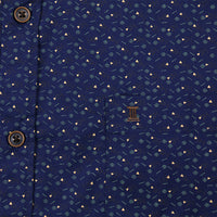 CAMISA MANGA CORTA ESTAMPADO AZUL 100% ALGODÓN REF 2104075