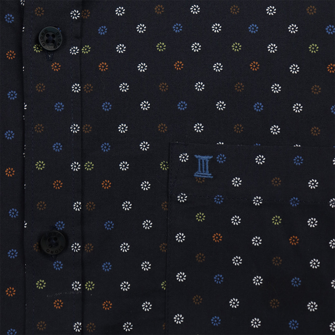 CAMISA MANGA CORTA ESTAMPADO AZUL 100% ALGODÓN REF 2105127