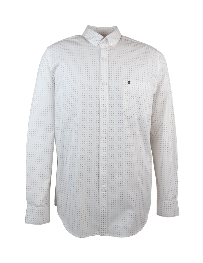 CAMISA MANGA LARGA BLANCA ESTAMPADO 100% ALGODÓN  REF 2205116