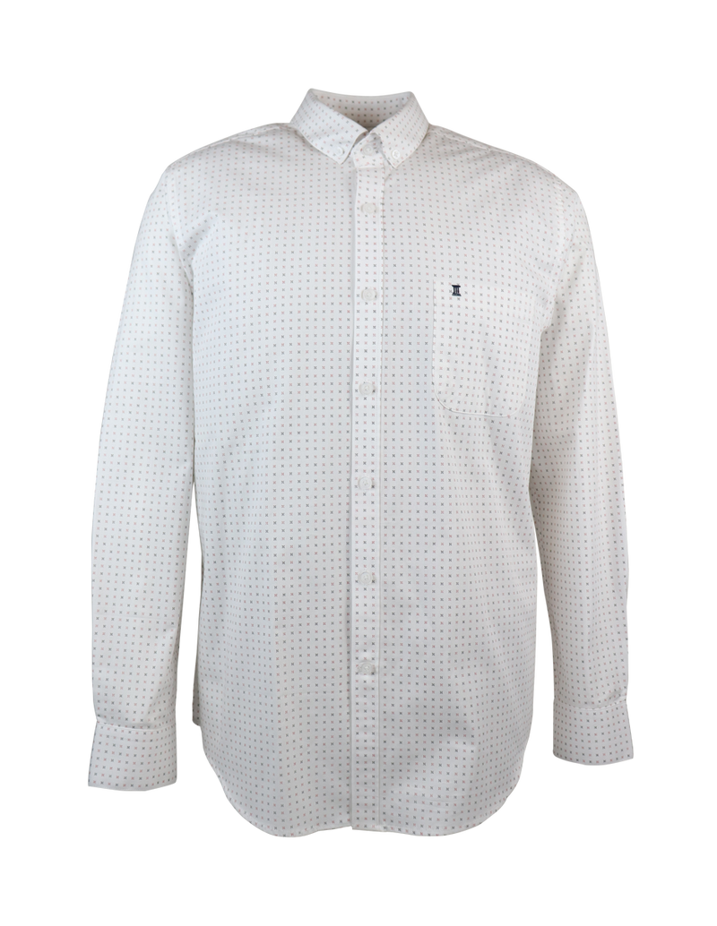 CAMISA MANGA LARGA BLANCA ESTAMPADO 100% ALGODÓN  REF 2205116