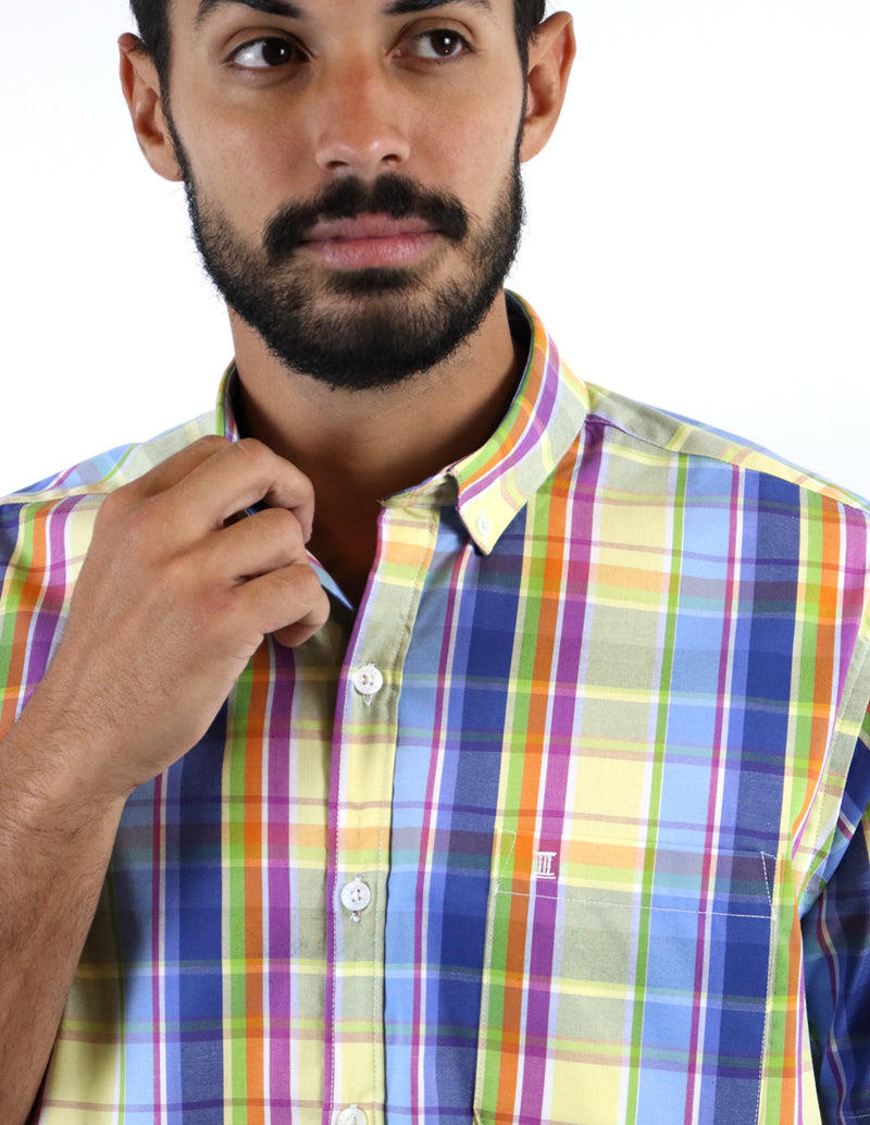 CAMISA MANGA CORTA MULTICOLOR CUADROS REF 2207195