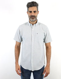 CAMISA MANGA CORTA BLANCA CUADROS  REF 2208226