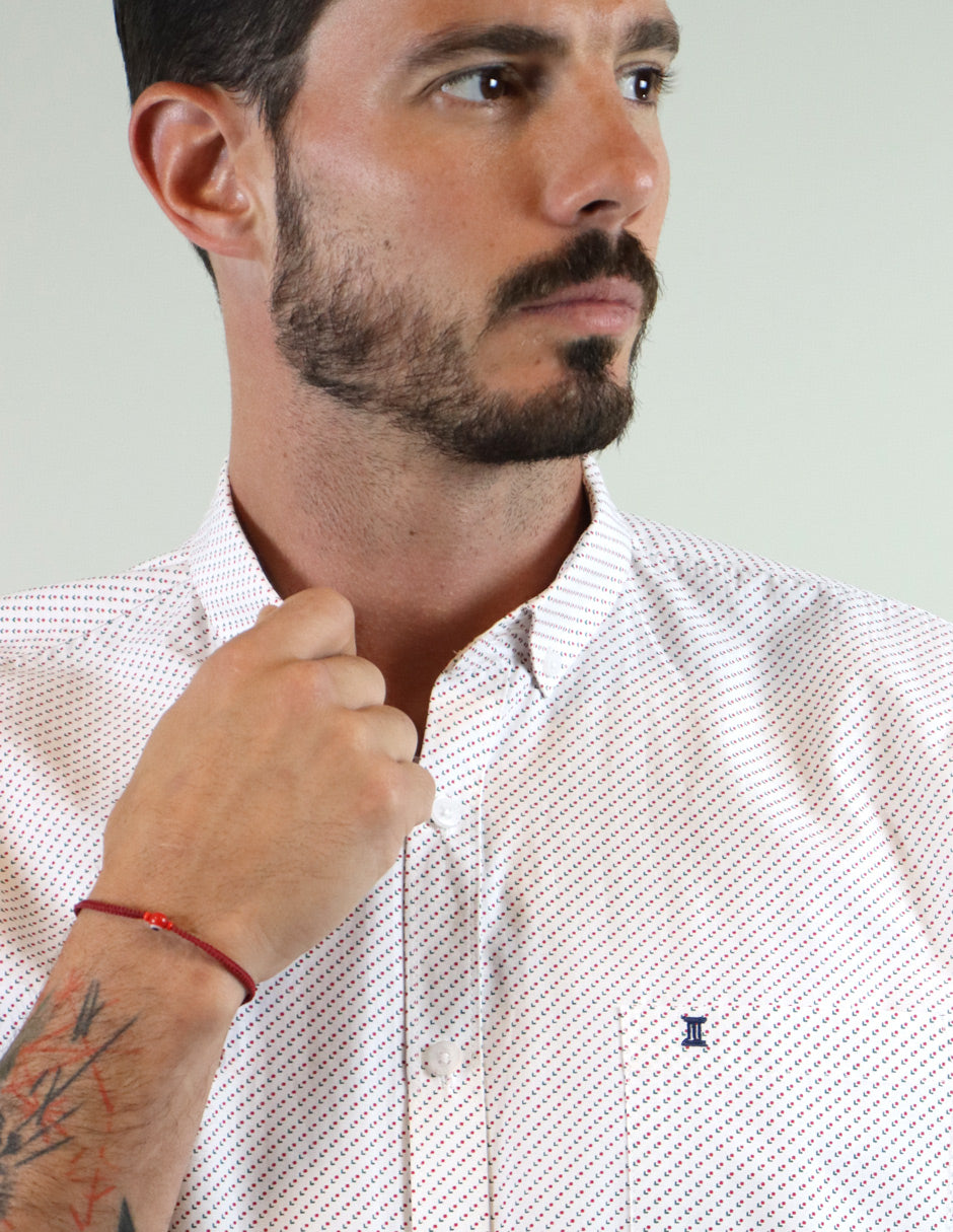 CAMISA MANGA CORTA BLANCO ESTAMPADO  REF 2209266