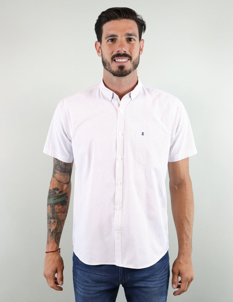 CAMISA MANGA CORTA BLANCO ESTAMPADO  REF 2209266