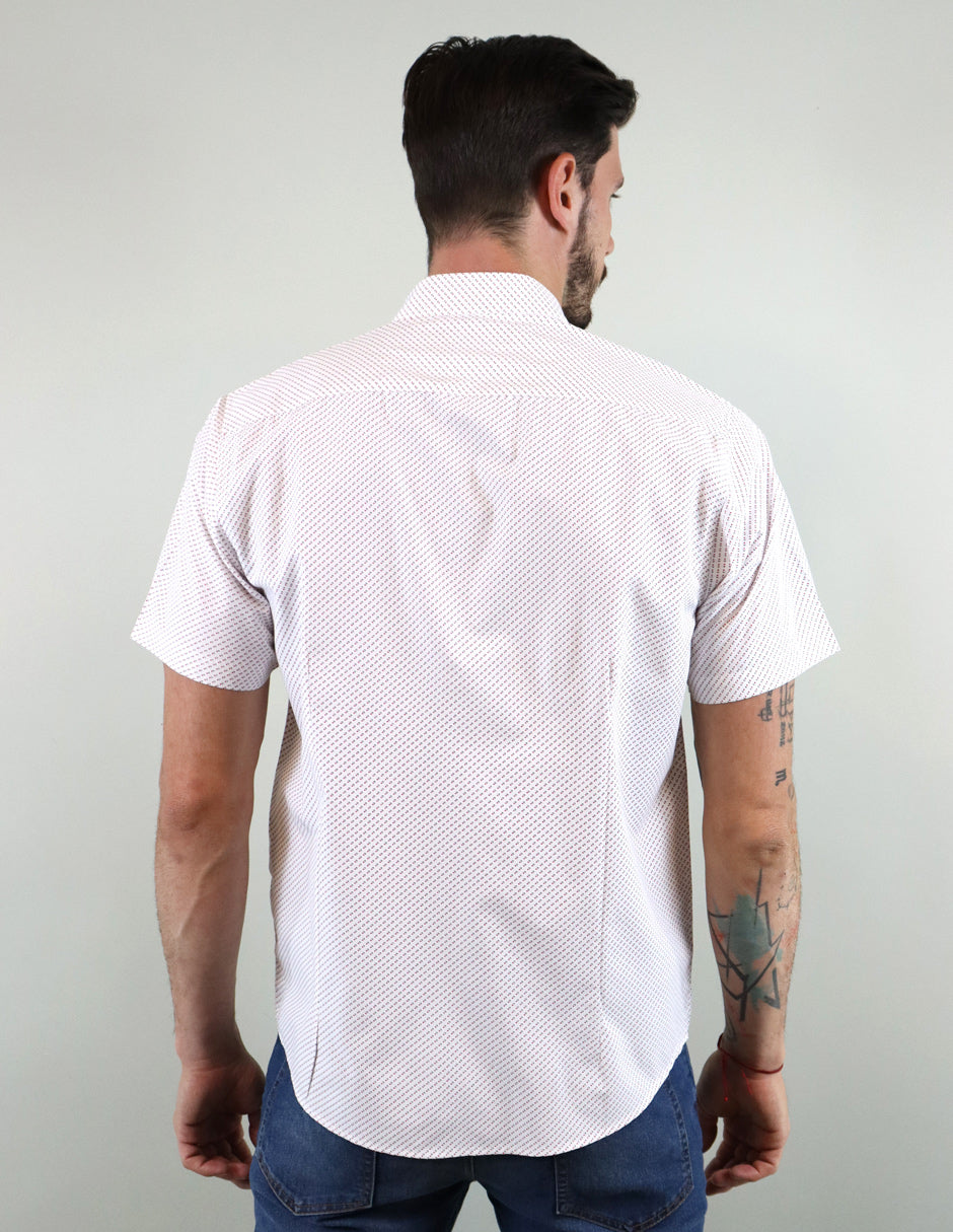 CAMISA MANGA CORTA BLANCO ESTAMPADO  REF 2209266