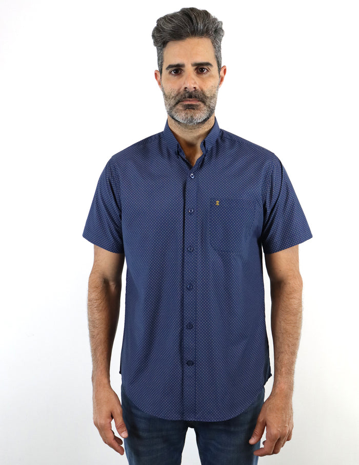 CAMISA MANGA CORTA AZUL ESTAMPADO REF 2209268