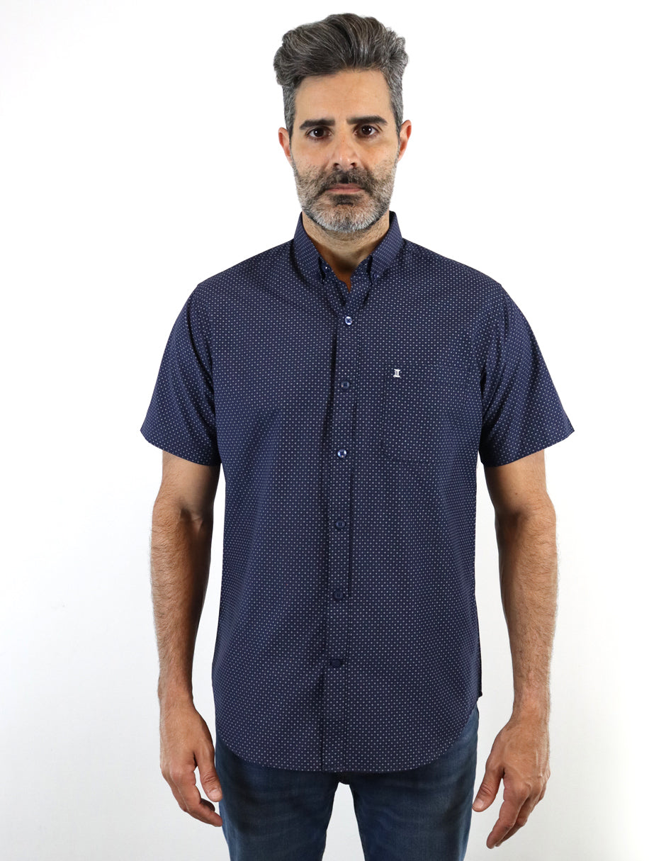 CAMISA MANGA CORTA AZUL ESTAMPADO REF 2209269