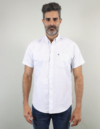 CAMISA MANGA CORTA BLANCO ESTAMPADO  REF 2209270