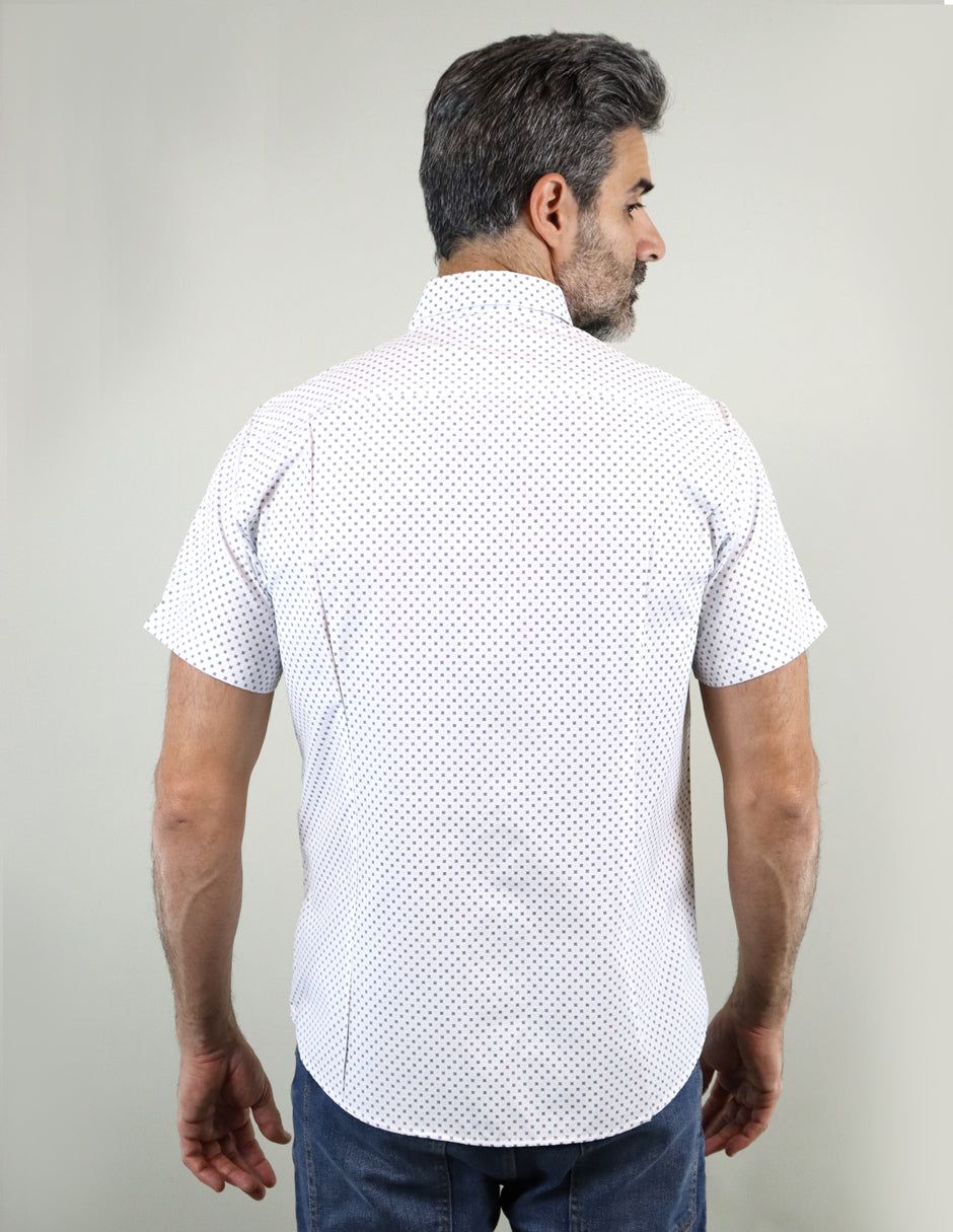 CAMISA MANGA CORTA BLANCO ESTAMPADO  REF 2209270