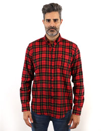 CAMISA MANGA LARGA FRANELA ROJO CUADROS   REF 2209291