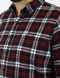 CAMISA MANGA LARGA ROJO CUADROS FRANELA  REF 2210088 E