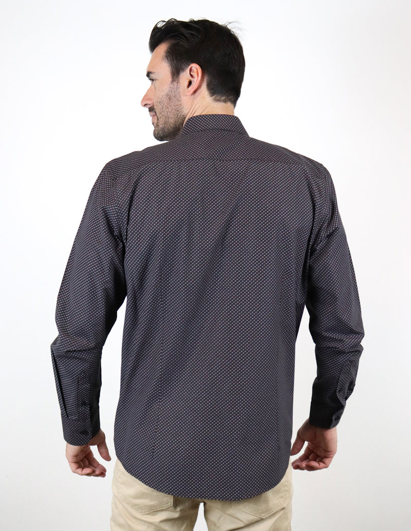 CAMISA MANGA LARGA GRIS ESTAMPA REF 2210324