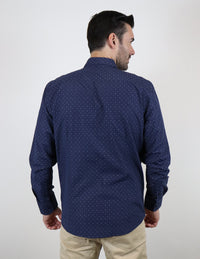 CAMISA MANGA LARGA AZUL ESTAMPADA  REF 2210342