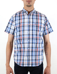 CAMISA MANGA CORTA AZUL CUADROS TALLA REGULAR REF 2210359