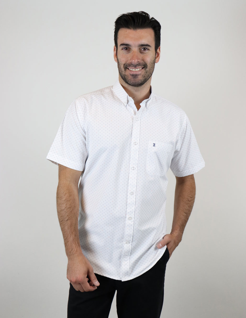 CAMISA MANGA CORTA BLANCO ESTAMPADO  REF 2210363