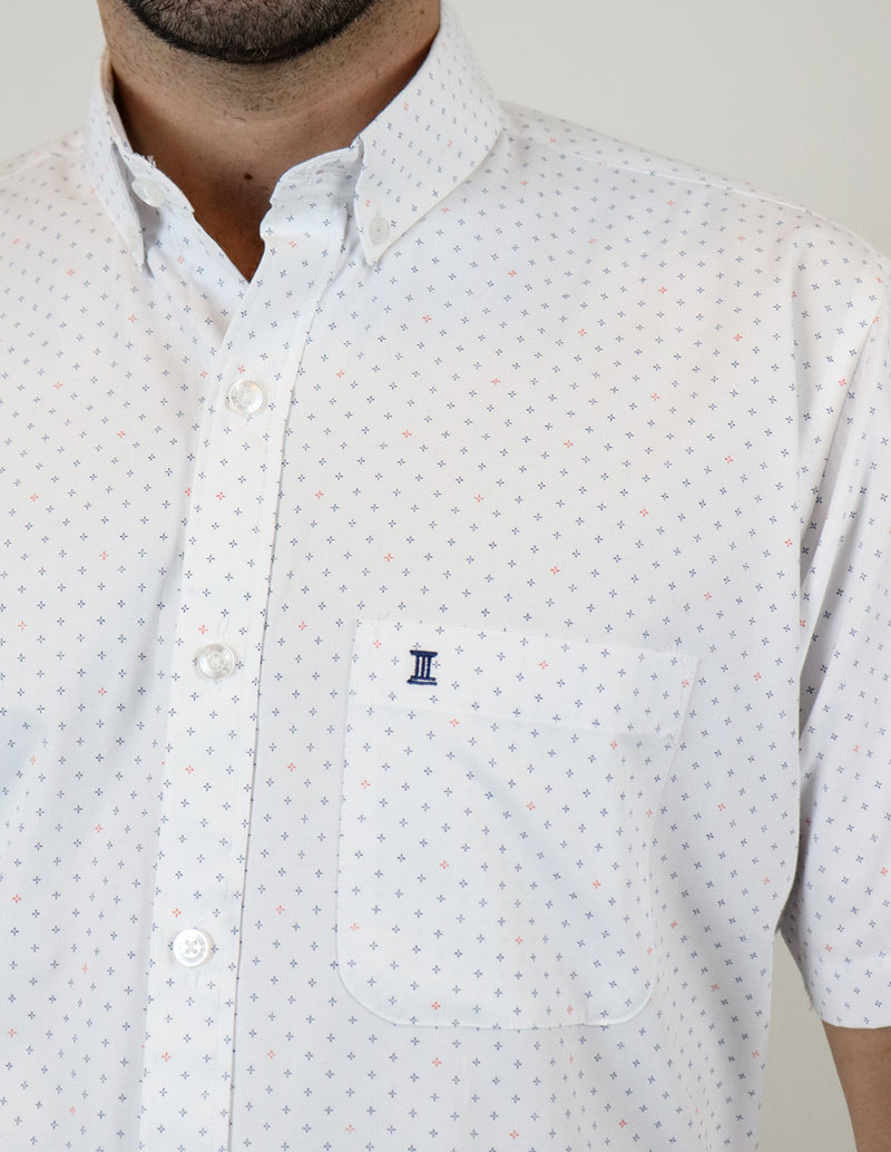 CAMISA MANGA CORTA BLANCO ESTAMPADO  REF 2210363